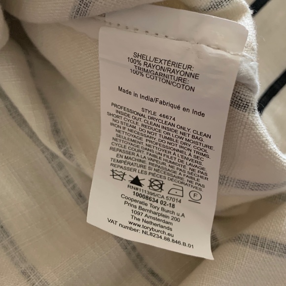 Tory Burch Filipa Slub Stripe Tunic - Picture 15 of 15